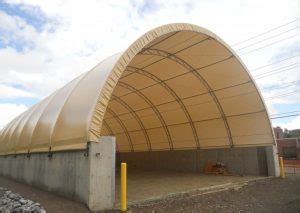 combination metal and fabric building|cover all buildings fabric.